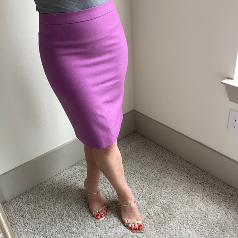 JCrew Pink Wool Pencil Skirt